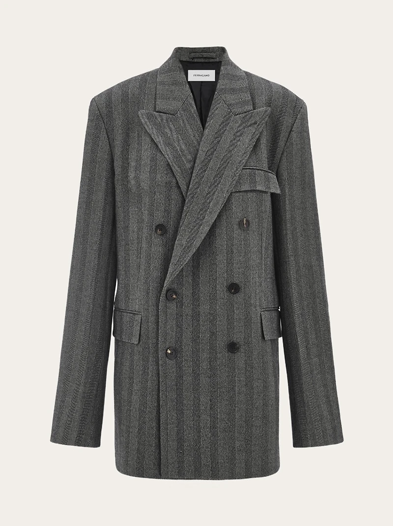 Double breasted chevron blazer