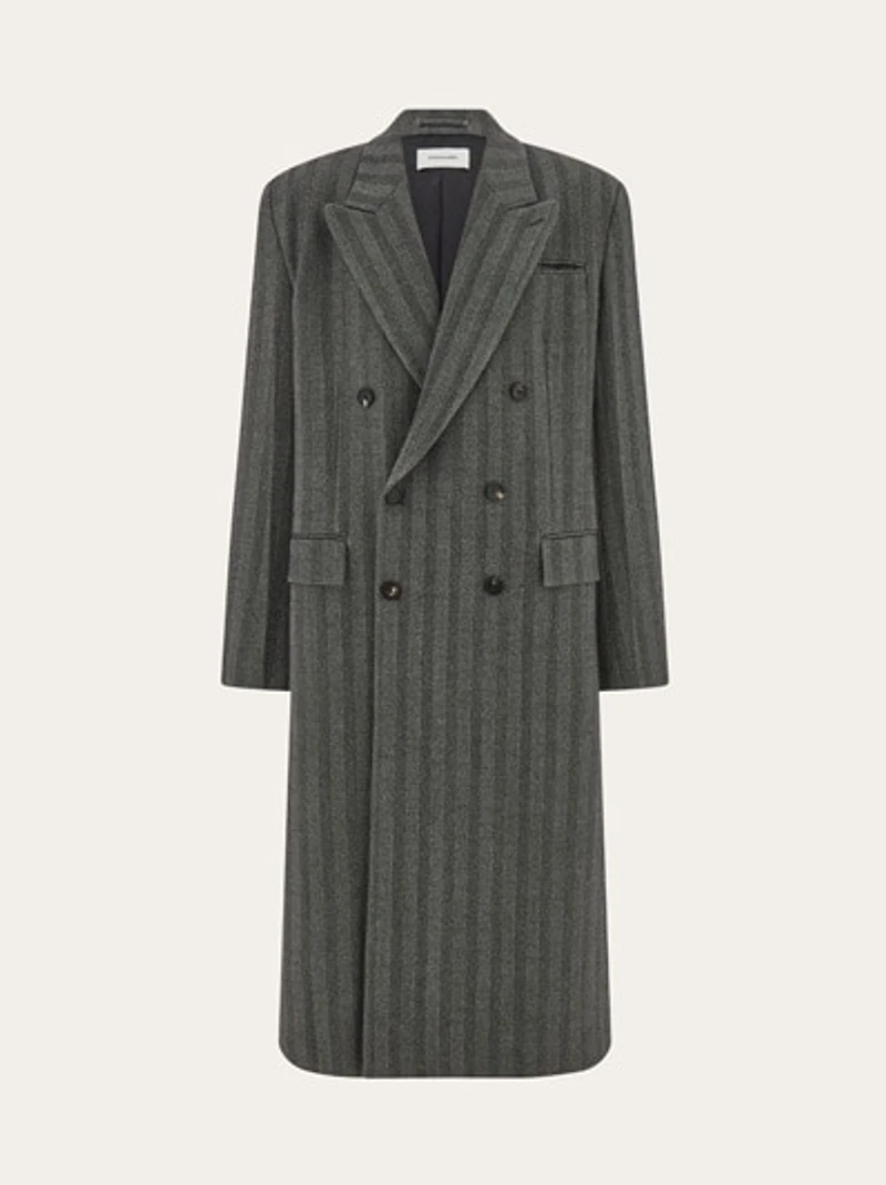 Double breasted chevron coat