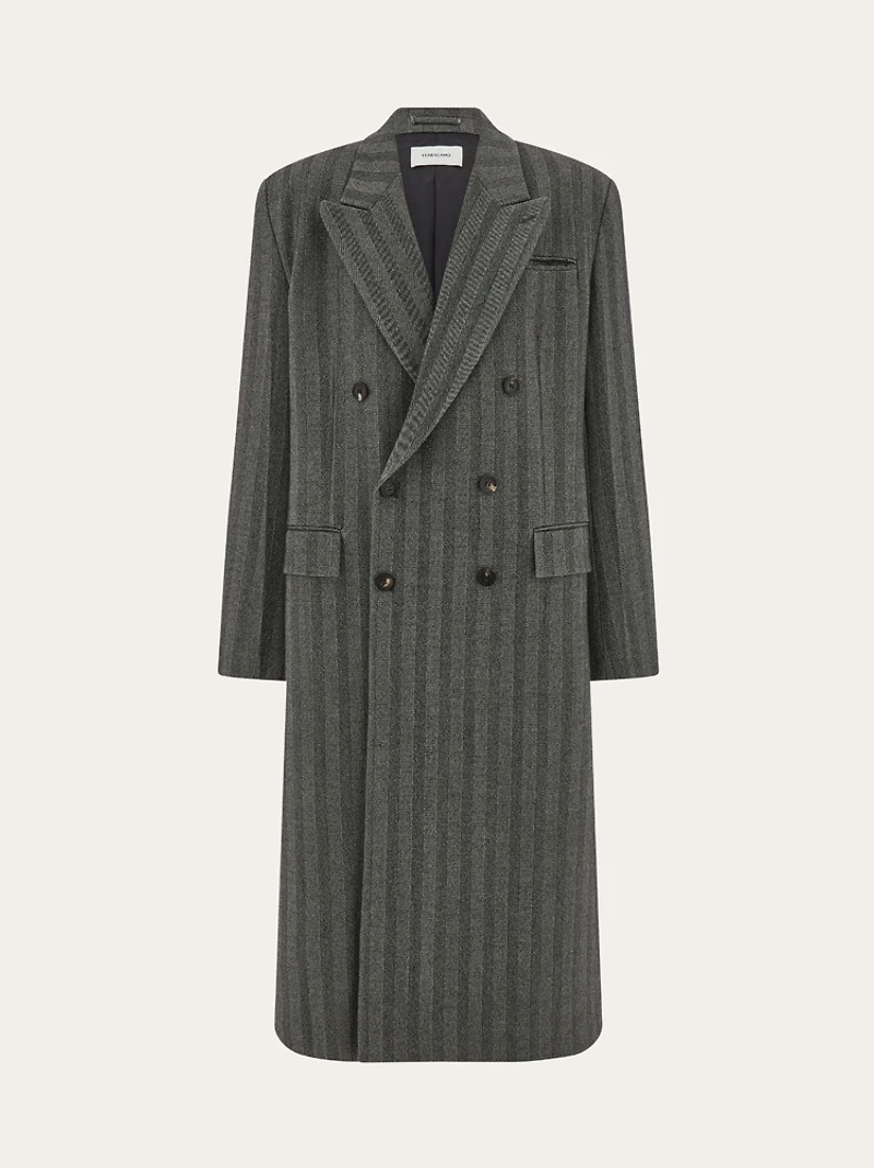 Double breasted chevron coat