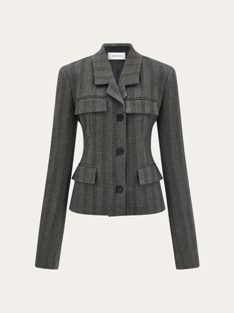 Single breasted blazer in chevron