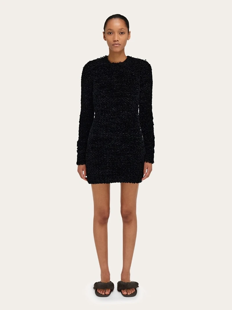 Astrakhan effect short dress