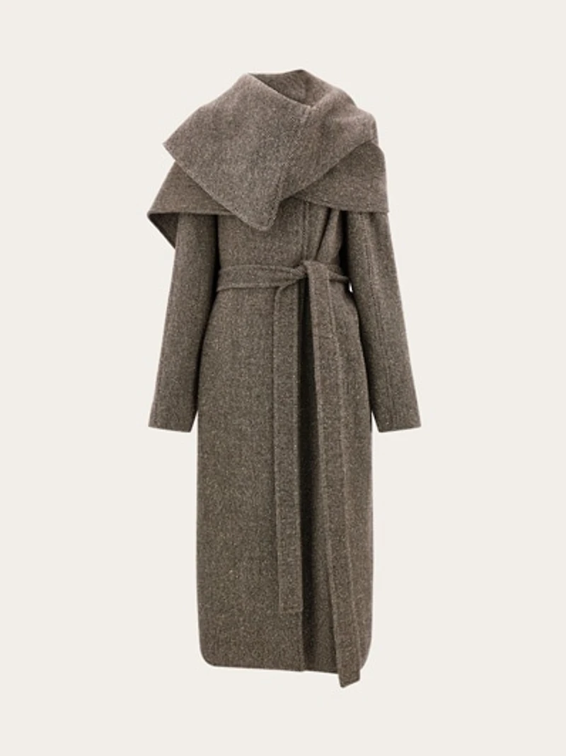 Oversize asymmetrical coat