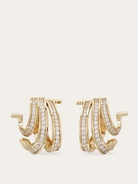 Triple Gancini earrings with crystals