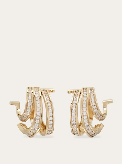 Triple Gancini earrings with crystals