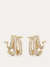 Triple Gancini earrings with crystals