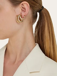 Triple Gancini earrings with crystals