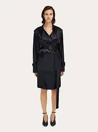 Short satin trench