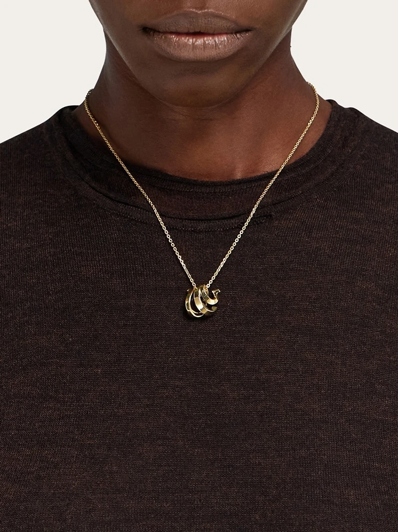 Triple Gancini pendant necklace