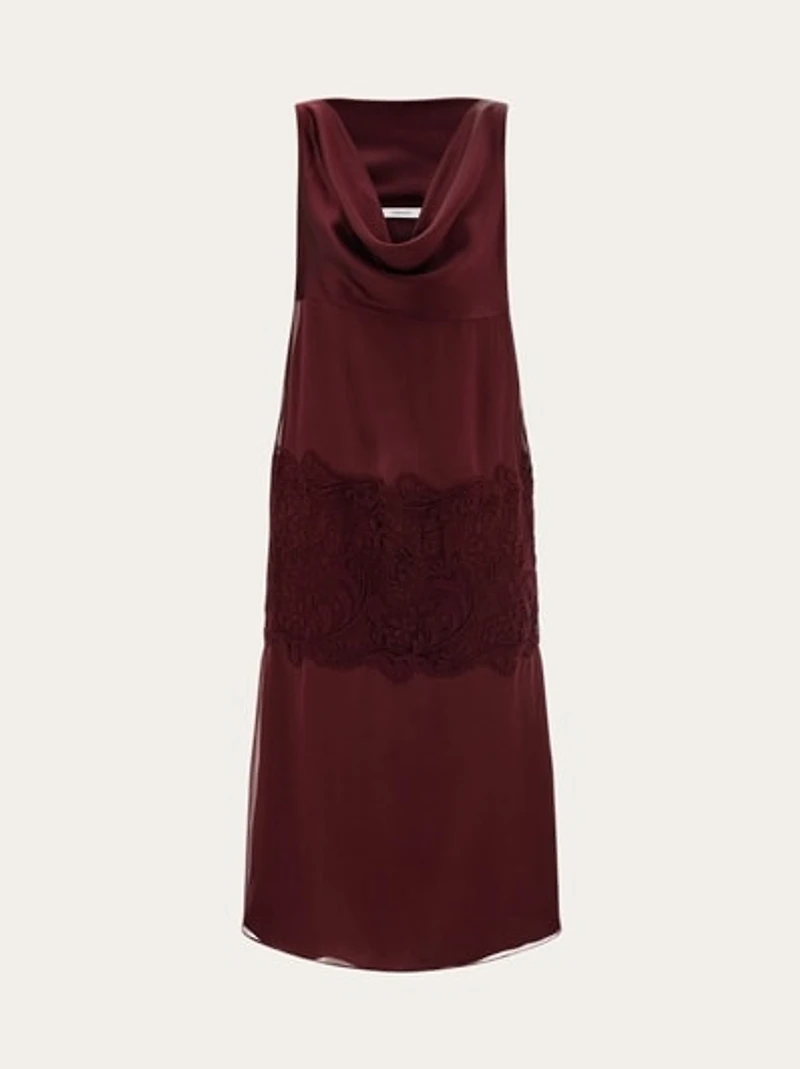 Silk dress with drape detail