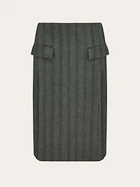 Chenille pencil skirt with double slit