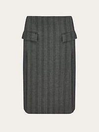 Chenille pencil skirt with double slit