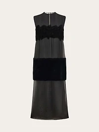 Shift dress with inlay details