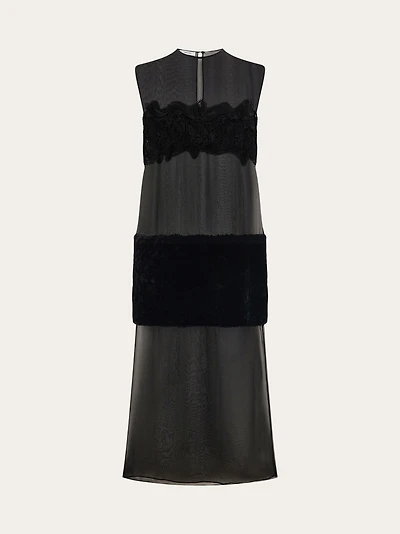 Shift dress with inlay details