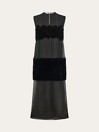 Shift dress with inlay details