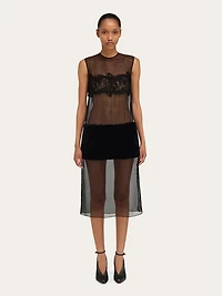 Shift dress with inlay details