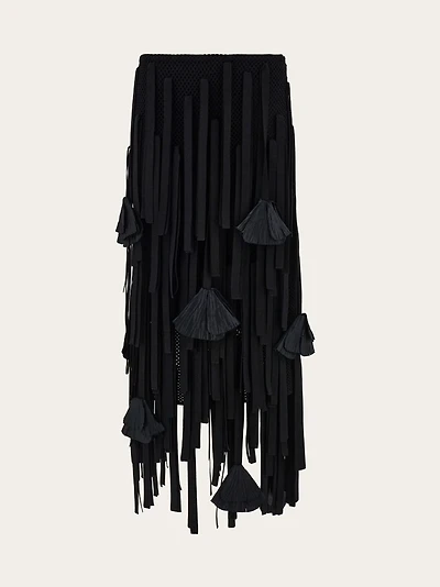 Mesh skirt with flower detail