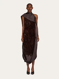 Feather embellished dress