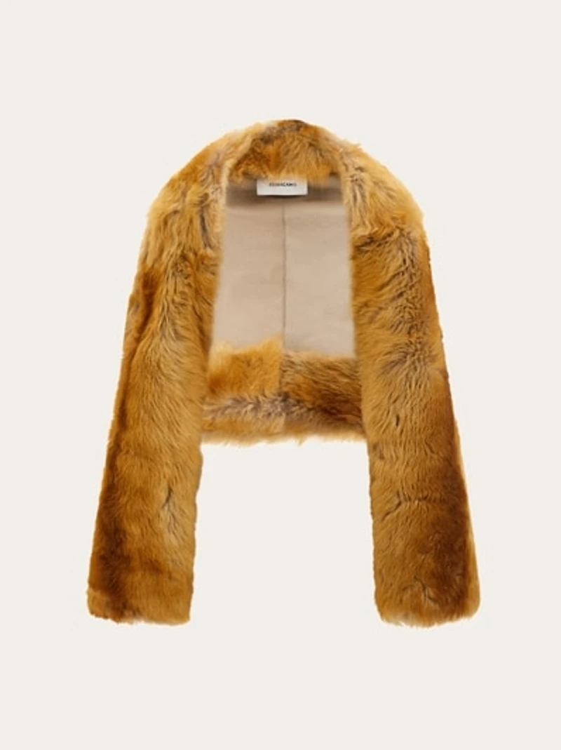 Shearling bolero coat