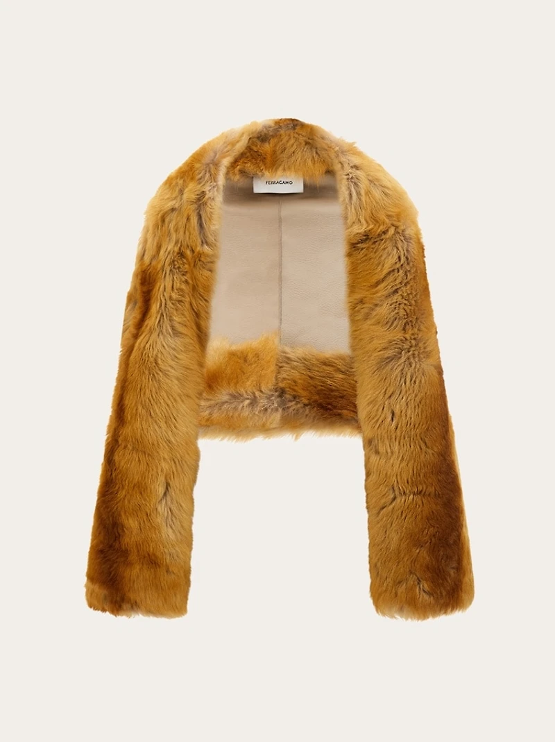 Shearling bolero coat