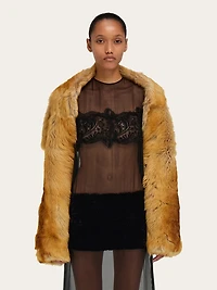 Shearling bolero coat