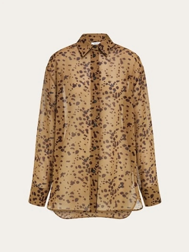 Georgette shirt with orchid print