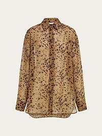 Georgette shirt with orchid print