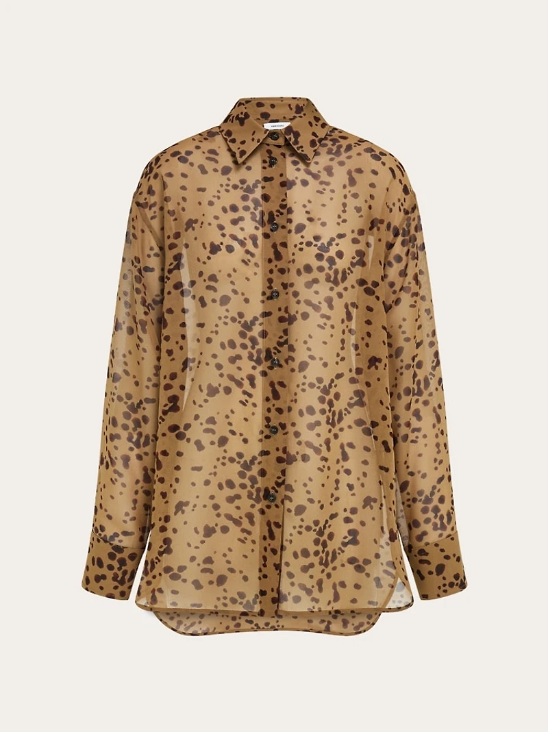 Georgette shirt with orchid print