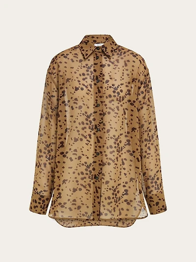 Georgette shirt with orchid print