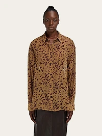 Georgette shirt with orchid print