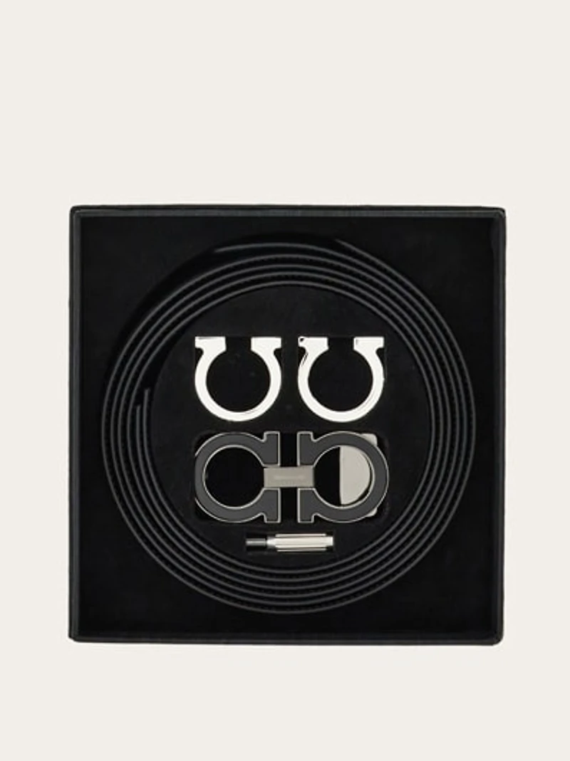 Reversible and adjustable Gancini belt with Switch buckle