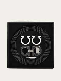 Reversible and adjustable Gancini belt with Switch buckle