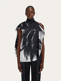 Asymmetric blouse with Trinidad print