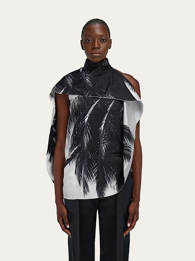 Asymmetric blouse with Trinidad print