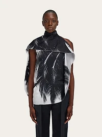 Asymmetric blouse with Trinidad print