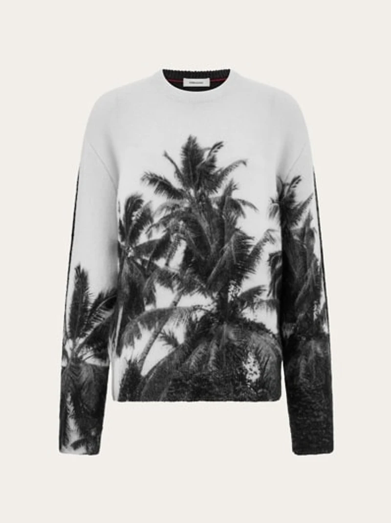 Crew neck sweater with Trinidad print