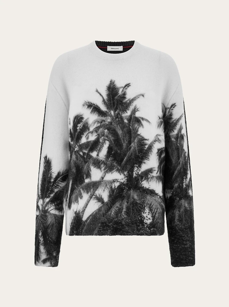 Crew neck sweater with Trinidad print