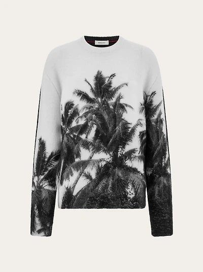 Crew neck sweater with Trinidad print