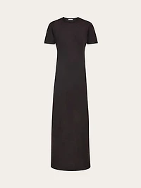 Straight cut silk and cashmere dress