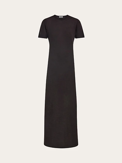 Straight cut silk and cashmere dress