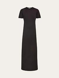 Straight cut silk and cashmere dress