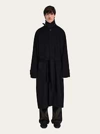 Single-breasted cashmere blend coat