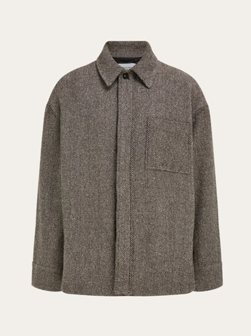 Padded chevron overshirt