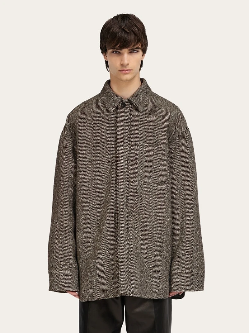 Padded chevron overshirt