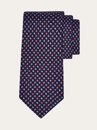Sport print silk tie