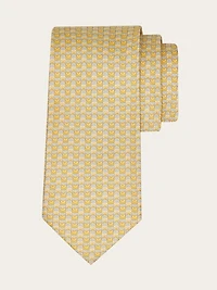 Gancini bicolor print silk tie