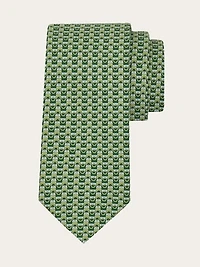 Gancini bicolor print silk tie