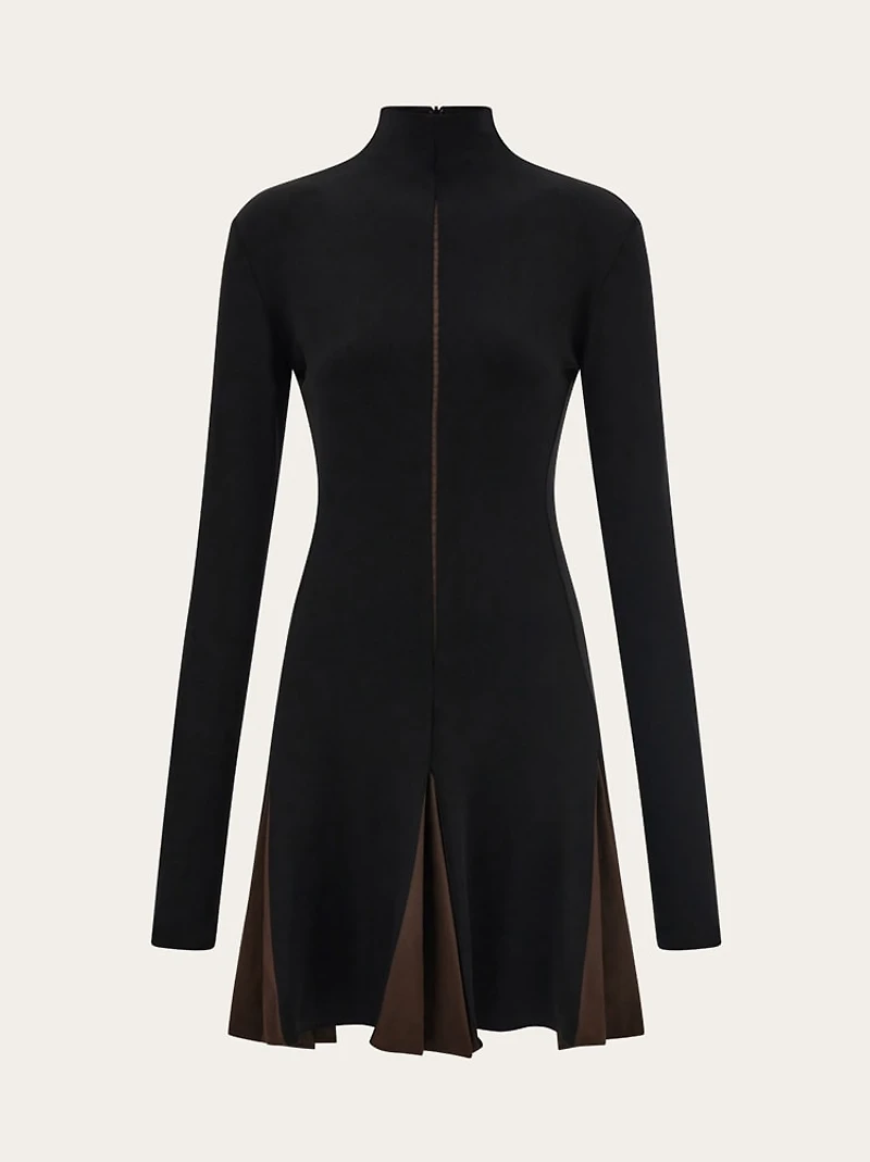 Dress with contrasting inserts