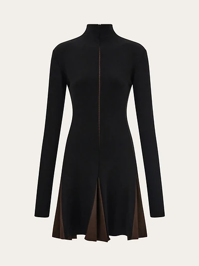 Dress with contrasting inserts