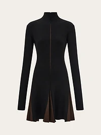 Dress with contrasting inserts