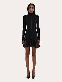 Dress with contrasting inserts